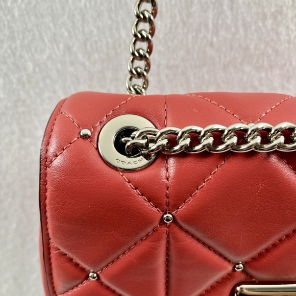 Coach Cassidy Crossbody Bag with Studded Diamond Quilting Red - Picture 4 of 15